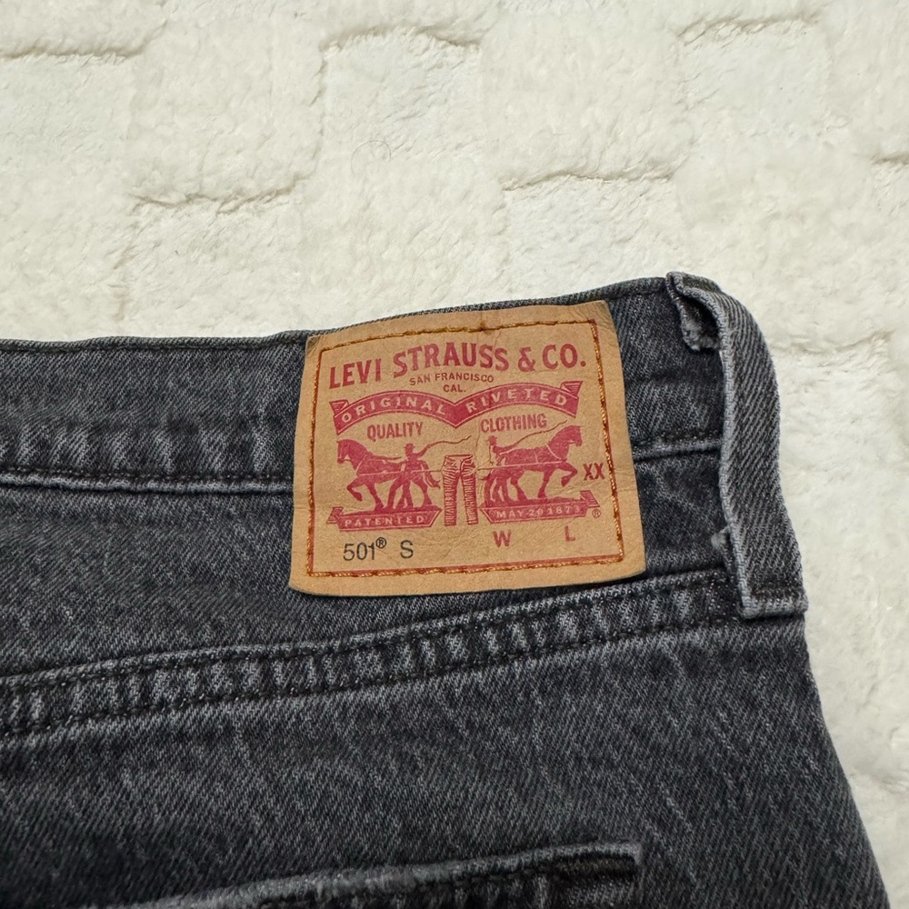 Levi’s 501 S High Rise Gray Denim Skinny Jeans - Size W32 L30 - Picture 6 of 6
